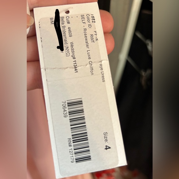 NWT Jenny Yoo Faye wrap dress, rosewater luxe chiffon size 4 unaltered & unworn - Picture 6 of 6